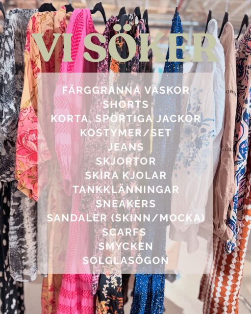 2/6 bjuder Eva-Lena Rylander och Frida Landbecker in till afterwork hos Facing North i Sörberge 🌸 Vi är på plats med massor av kläder, skor och accessoarer! 

@fridalandbecker har gjort en lista på plagg som önskas till denna kväll. Har du något av detta att lämna in? 
Det behöver inte vara fulla påsar utan enstaka plagg går jättebra att lämna in 🤩

Är du sugen att gå på afterwork?🥂
2 juni, 18-21
495kr
Anmäl till info@facingnorth.se
